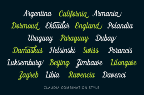 Claudia Script Font