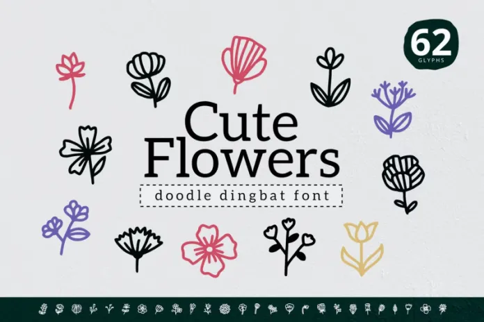 Cute Flowers Dingbat Font