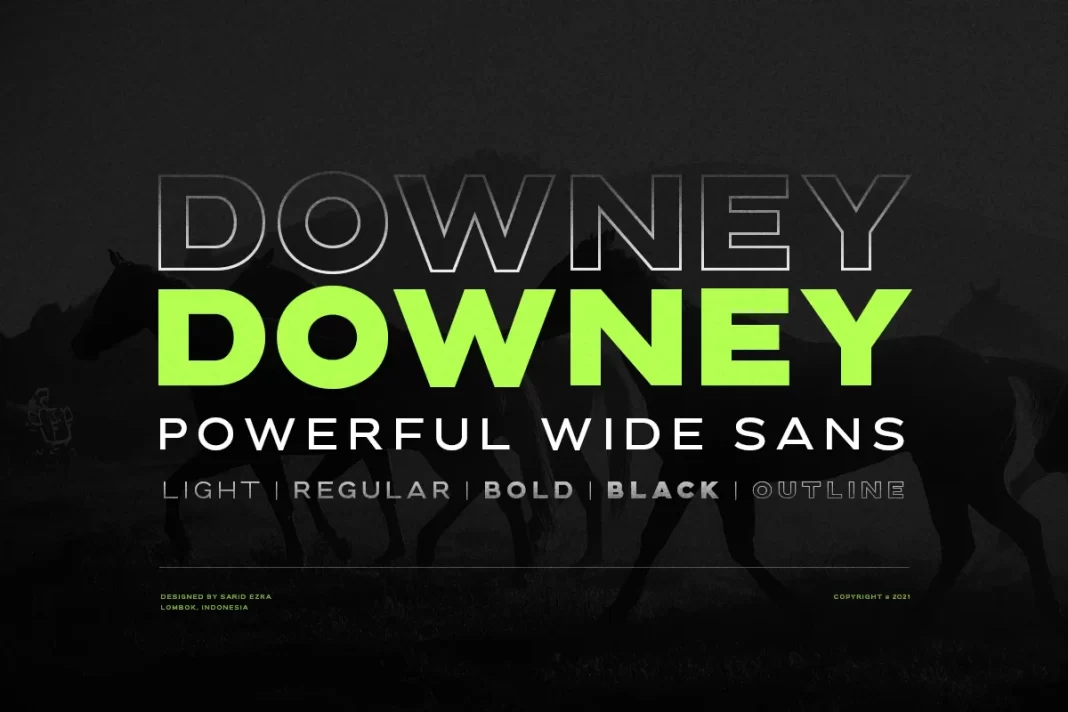 Downey - Powerful Wide Sans Font