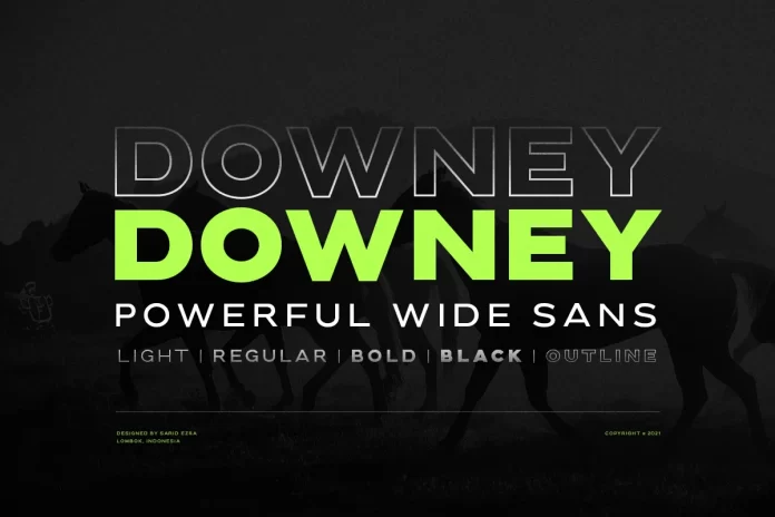 Downey - Powerful Wide Sans Font