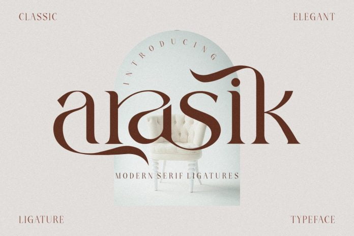 Arasik _ modern serif ligatures Font