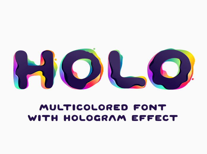 Hologram Shift colorful glitch font