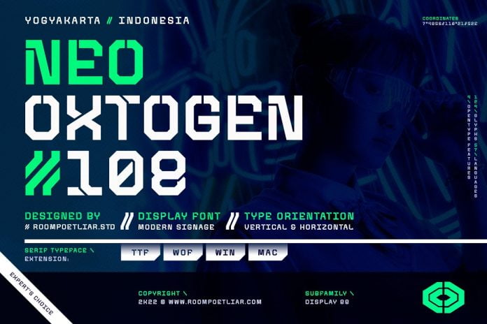 Neo-Oxtogen 108 Display Font