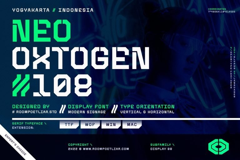 Neo-Oxtogen 108 Display Font