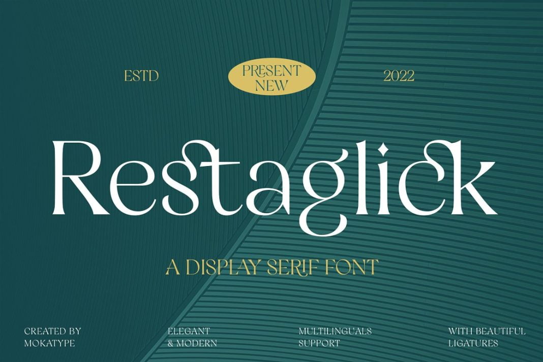 Restaglick - Elegant Ligatures Serif Font Restaglick - Elegant Ligatures Serif Font
