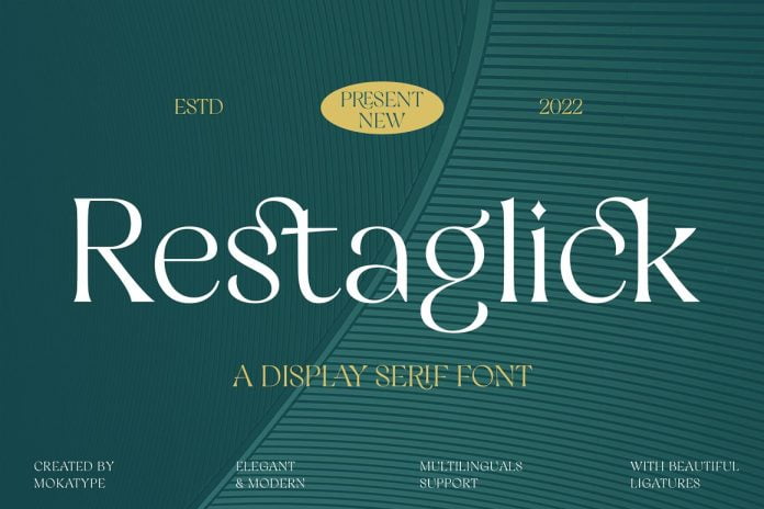Restaglick - Elegant Ligatures Serif Font