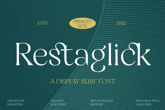 Restaglick - Elegant Ligatures Serif Font