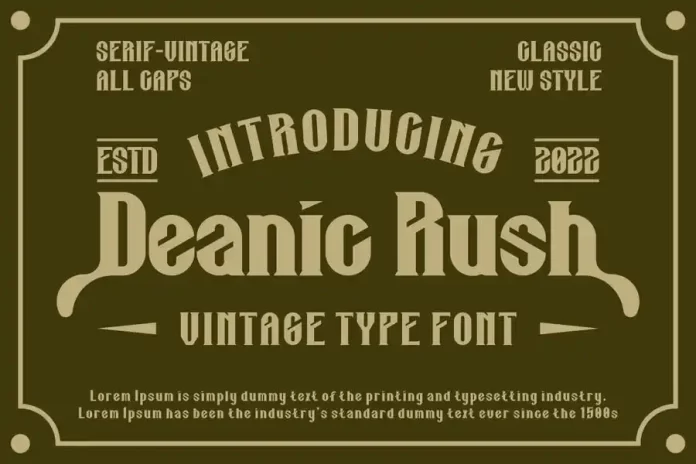 Deanic Rush Font