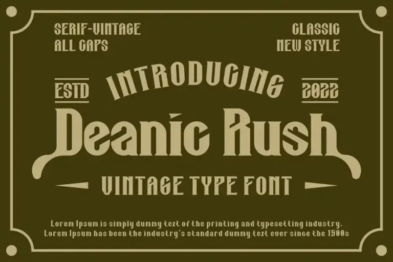 Deanic Rush Font