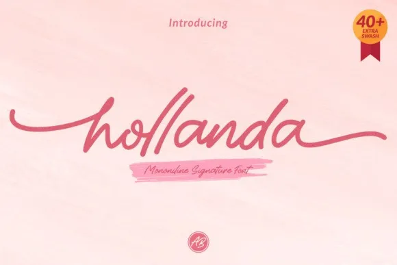 Hollanda – Monoline Signature Font