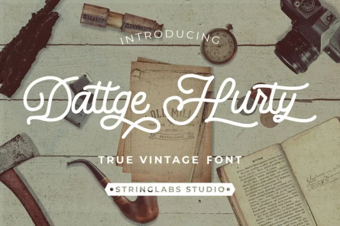 Dattge Hurty – Monoline Retro Font