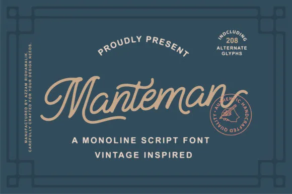 Manteman Monoline Script Font