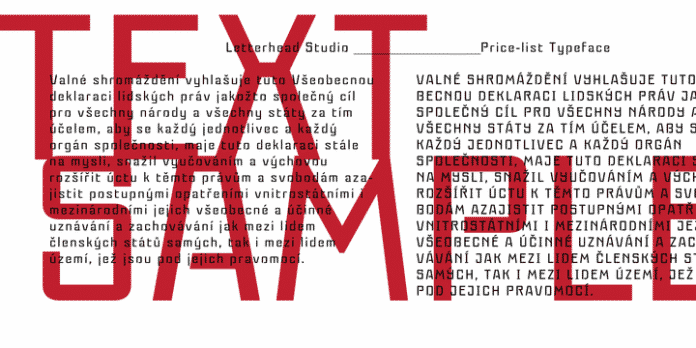 Pricelist Font