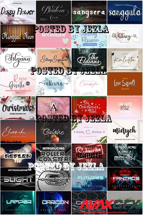 36 Premium Fonts Collection