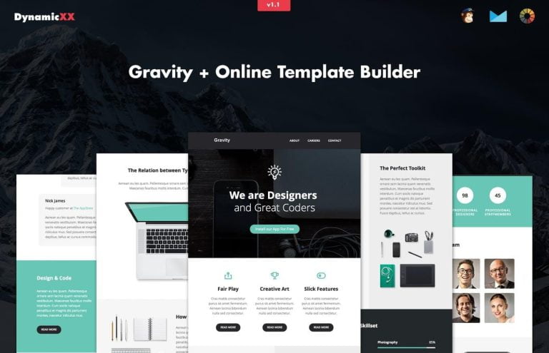 Gravity – Responsive Creative Email + Builder