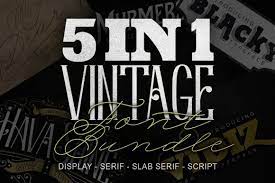 5 IN 1 Vintage Font