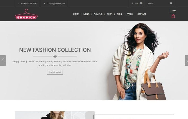 Shopick – eCommerce Responsive Bootstrap Template