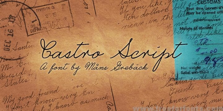 Castro Script PERSONAL USE ONLY Font Free Download