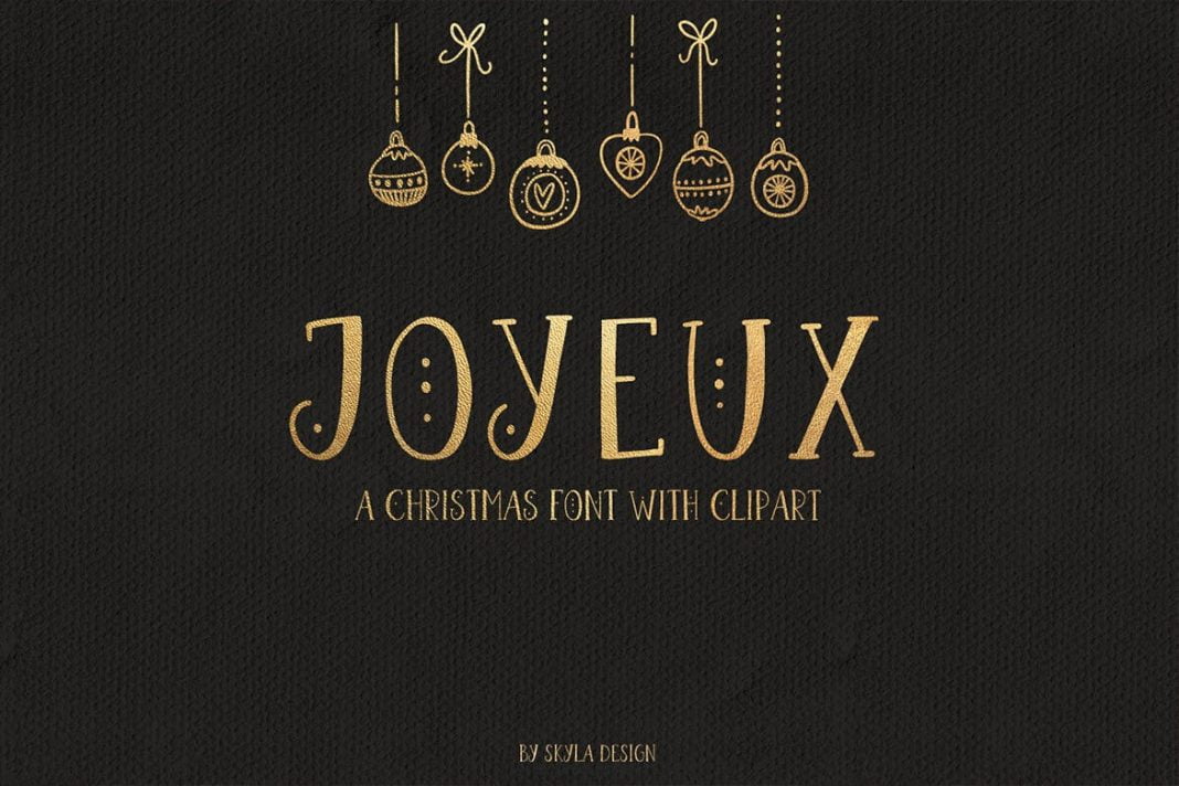 Joyeux Christmas font & clipart