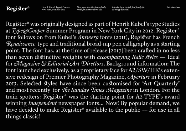 A2-Type Register Font