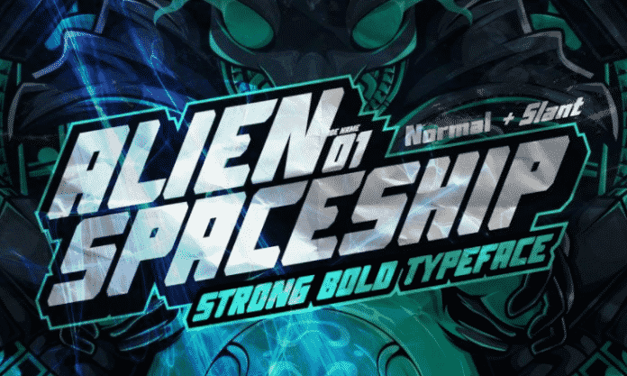 AN Alien Spaceship - Strong Bold Font