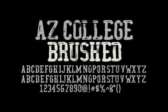 AZ College Brushed Font