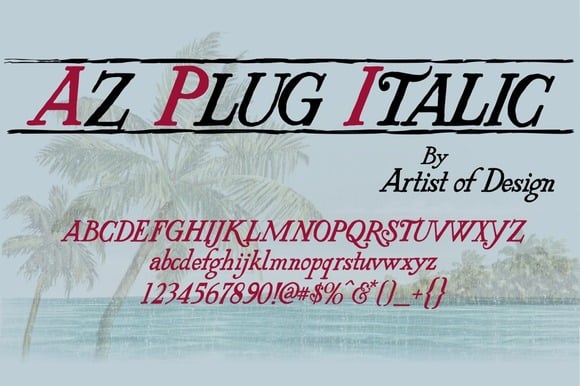 AZ Plug Italic Font