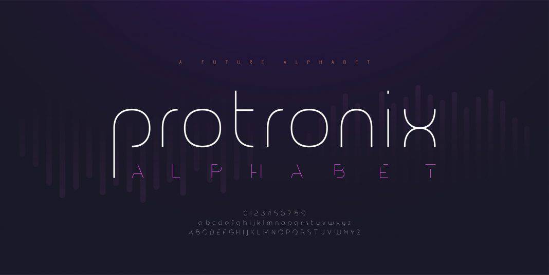 Abstract digital modern alphabet fonts