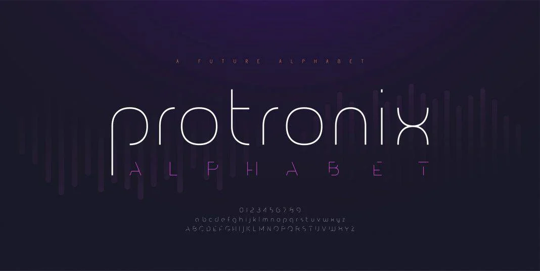 Abstract digital modern alphabet fonts
