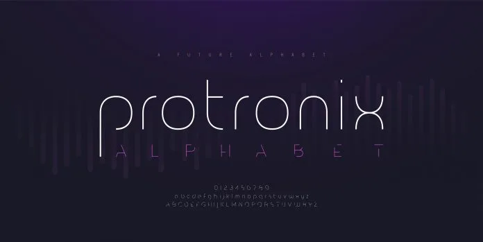 Abstract digital modern alphabet fonts