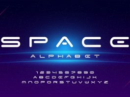 Abstract technology space alphabet Font