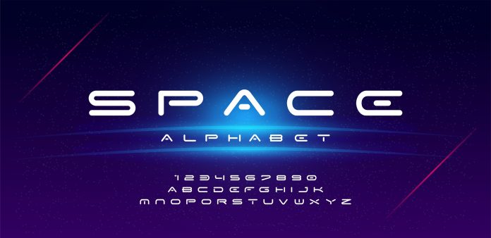 Abstract technology space alphabet Font