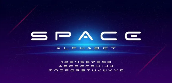 Abstract technology space alphabet Font