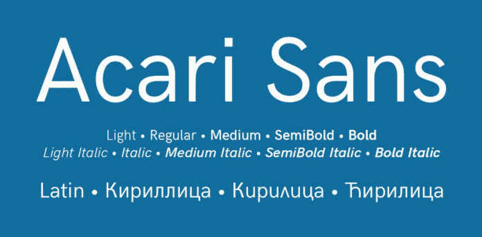 Acari Sans 1.045 font Cyrillic Font