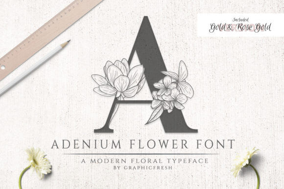 Adenium Flower Font