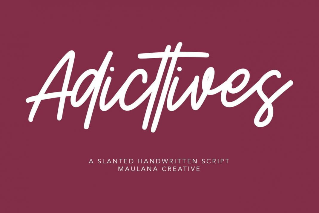 Adicttives Slanted Handwritten Script Font