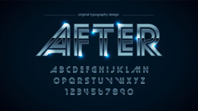 After Vintage chrome decoration text effect Font