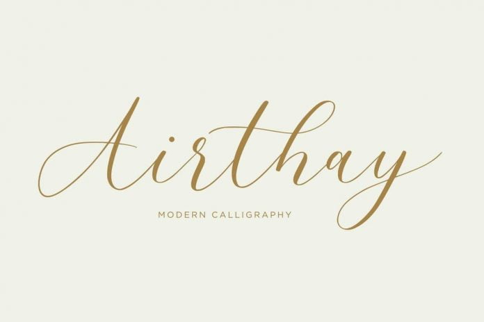 Airthay - Modern Calligraphy Wedding Font