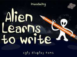 Alien Learns to Write Font