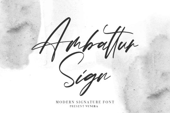 Ambattur Sign Modern Signature Font