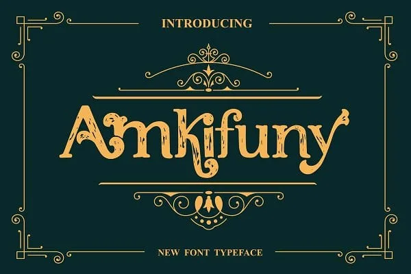 Amkifuny New Brush Serif Display Font Typeface