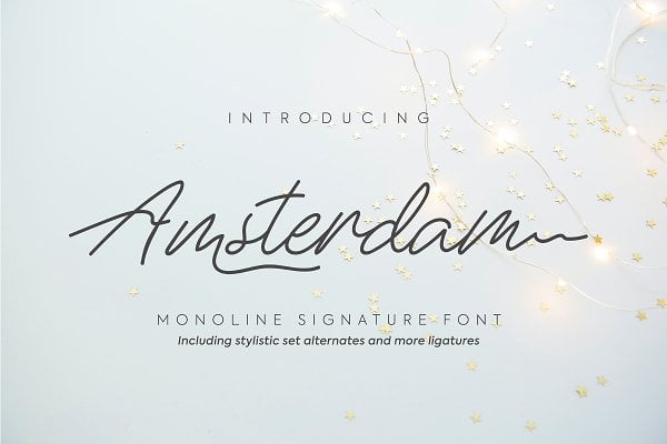 Amsterdam Monoline Signature Font