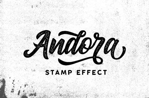 Andora Stamp Effect Font