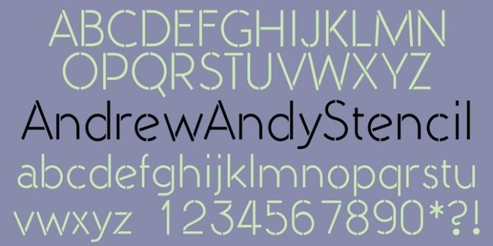 Andrew Andy Stencil Font