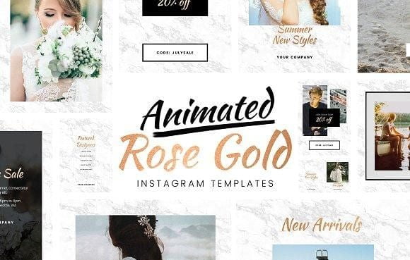 Animated Gold Instagram Templates