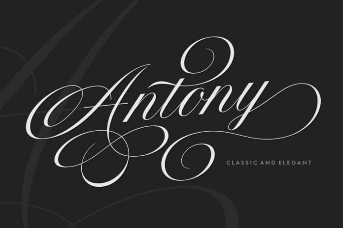 Antony Script font