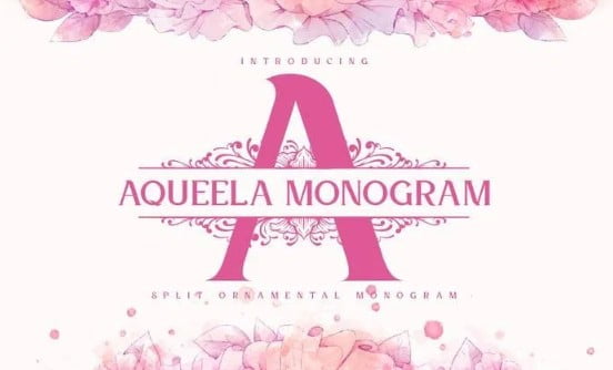 Aqueela Split Monogram Font