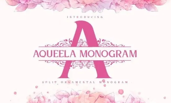 Aqueela Split Monogram Font