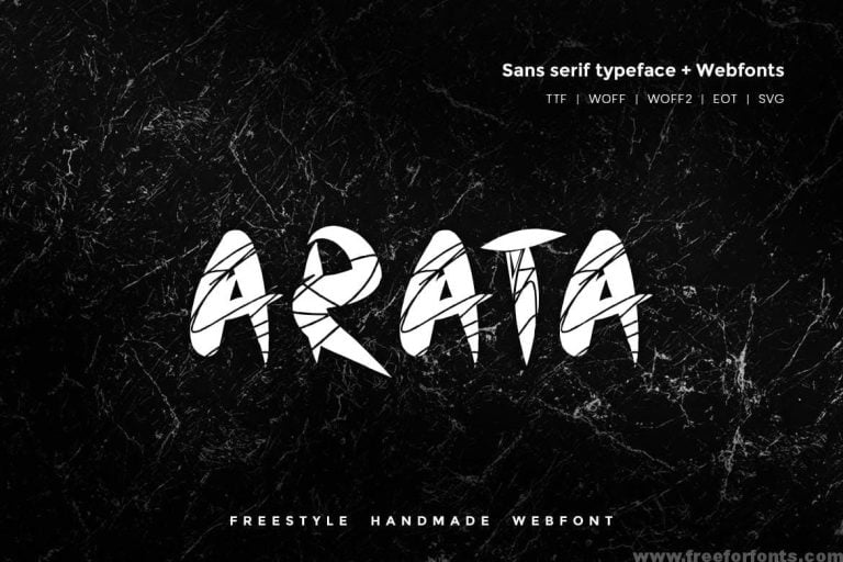 Arata – Handmade freestyle Scratchy Webfont Free Download