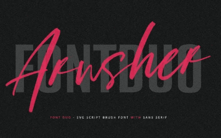 Arusher Brush Font Duo Svg Script Sans Vector Type